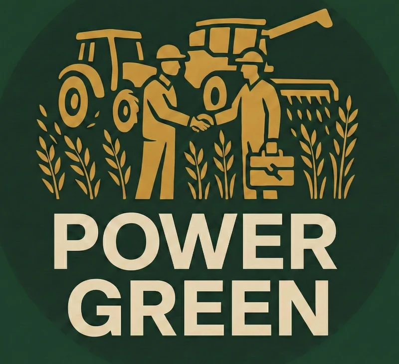 Logo Power Green - Preventiva e corretiva em tratores, colheitadeiras e implementos agrícolas.